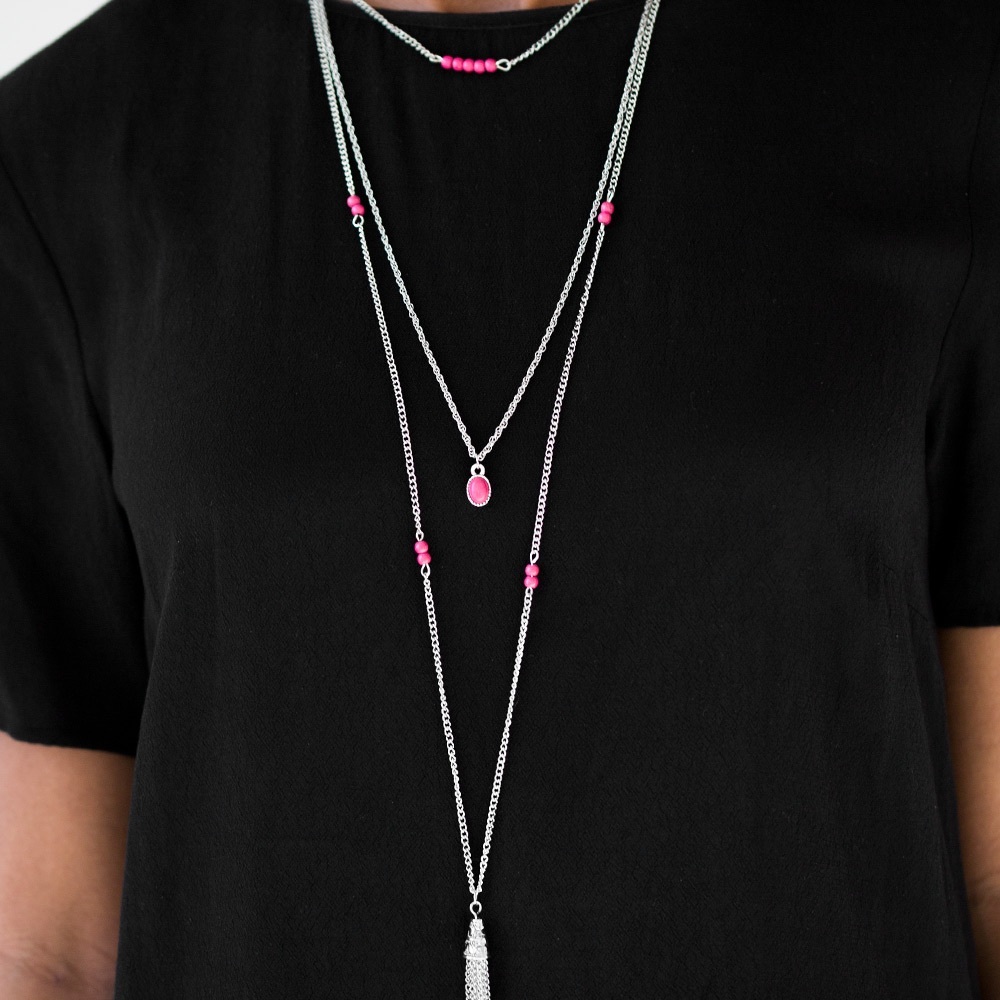 Pink 3 layers necklace